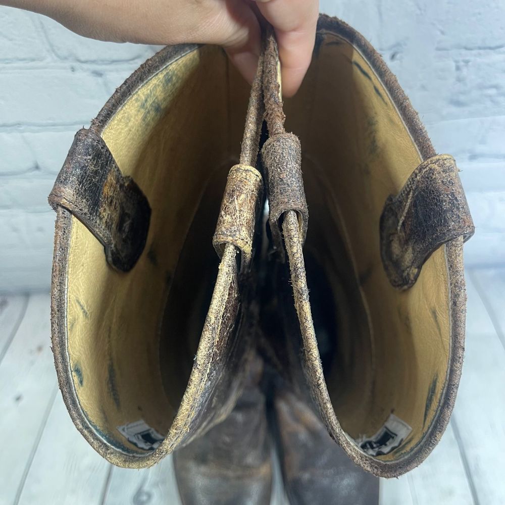 Frye Distressed Brown Ankle Boots - Picture 8 of 16